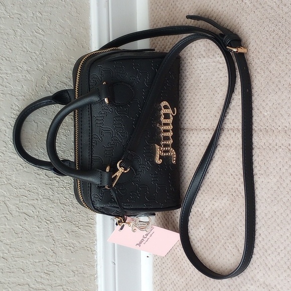 Juicy Couture Handbags - Juicy Couture Embossed Black Bag with Gold Accents